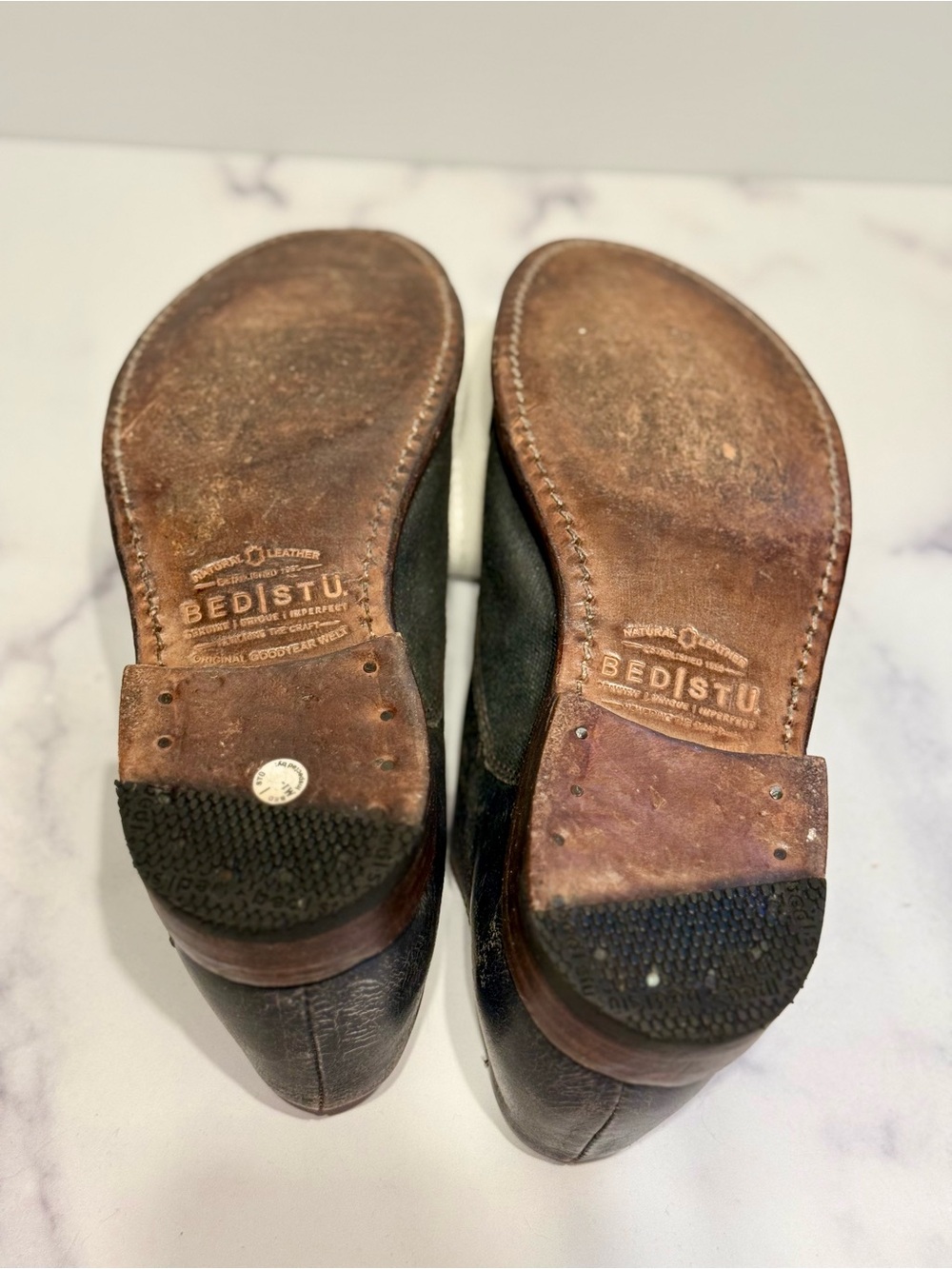 BED|STU Eden Distressed Gray Leather slip-on Loafers Cobbler Series (size 8.5) - Picture 12 of 16